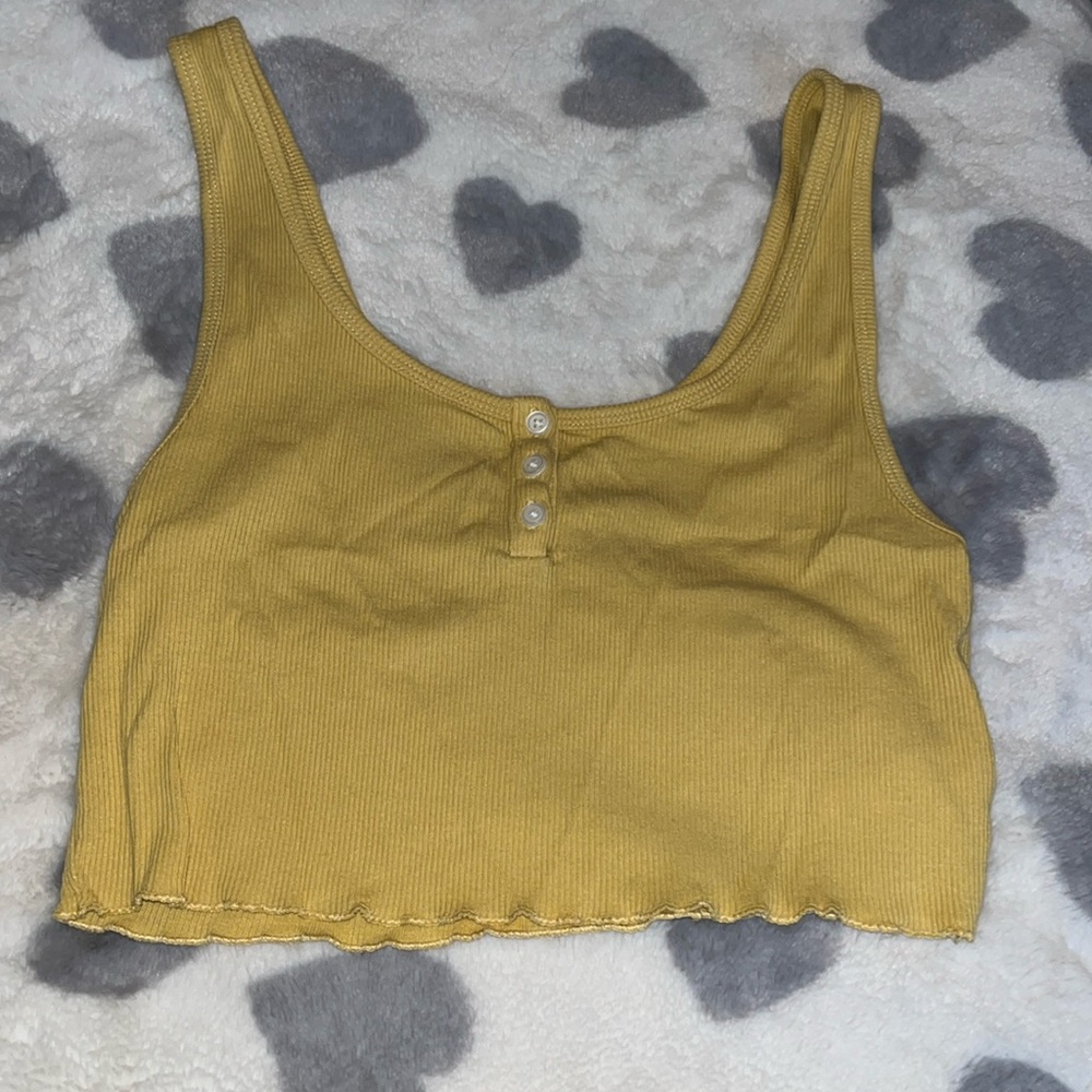American Eagle~ Yellow Cropped Tank!